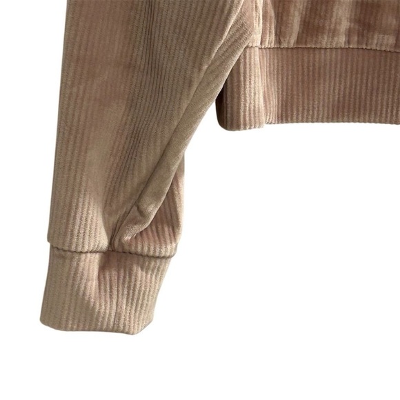 Victoria's Secret Women's Pink/Beige Ribbed Velour Hoodie Jacket Size M - Picture 3 of 11